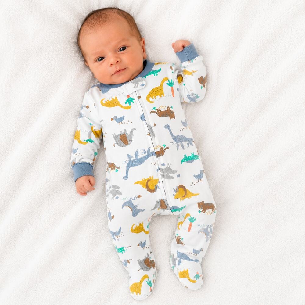 Carters Preemie Dinosaur 2 Way Zip Sleep Play NWT Cotton Footie Dino